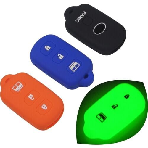 Bilchave 10pcs/Lot 3 Buttons Silicone Remote Car Key Case Cover Fob For Toyota Smart Key Shell Car-styling Protection