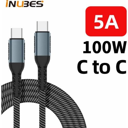 100W USB C To USB Type C Cable USB C PD Fast Charger QC Cord USB-C 5A Type-C Cable For Xiaomi POCO X3 M3 Samsung Macbook iPad