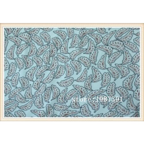 145cm width Composite flower fabric feaves pattern white background can't see through for skirt suit-dress headband CH-6867