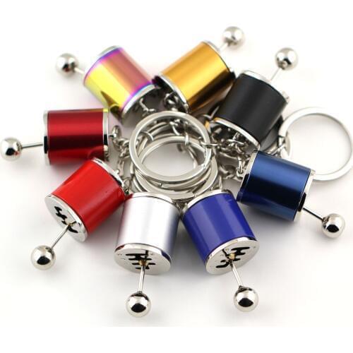 Creative Gear Keychain Auto Part Model Six-speed Manual Transmission Shift Lever Keyring Key Chain Ring Keyrings Keyfob