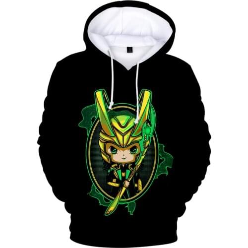Trend Loki 3D Hoodie Sweatshirts Men Women Print Pullover Unisex Harajuku Tracksui Pullovers Kawaii Anime Loki Clothes Kids Tops