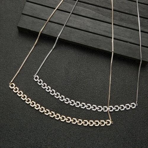 Trendy GEOMETRIC new fashion trend Cubic Zirconia Necklace Stackable for women girlfriend Wife gift n0404
