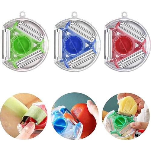 3 In 1 Magic Trio Peeler Set Slicer Stainless Steel Peeler Shredder Julienne Cutter Multi Peel Blade Zesters Grater Kitchen Tool