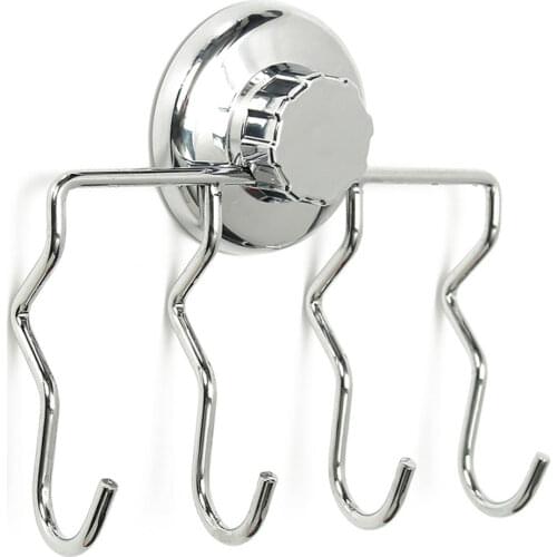 Wall Mounted Coat 4 Row Hooks Stainless Steel Clothes Hanger Space Saving Hanger