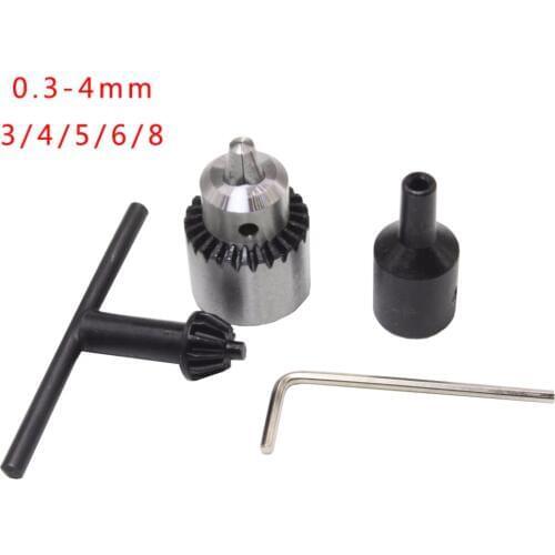 New Electric Drill Chucks Mount JTO Taper Cap 0.3-4mm fit Lathe PCB Mini Drill Press for 6mm Motor Shaft Shank Rotary Tools