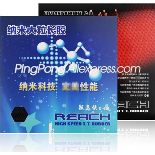 REACH C8 / C801 Table Tennis Rubber (Big Pips, No ITTF Logo) Pips-long REACH C-8 / C-801 LONG PIPS Ping Pong Rubber Topsheet OX