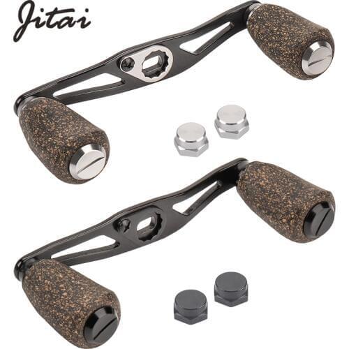 JITAI Aluminum Alloy Fishing Reel Handle Wood Knob for Daiwa Abu Baitcasting Reels Rocker Accessories Size 8 * 5MM 7 * 4MM Screw