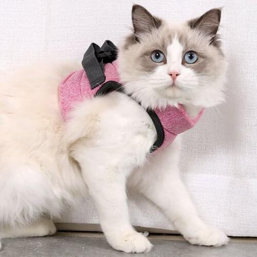 Cat Harness Escape Proof Small Cat and Dog Vest Harness with Reflective Strap Soft Mesh Adjustable Cat Walking Jacket for Kitten