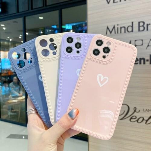 Soft Silicone Cases For Iphone XR Case iphone 12 11 Pro Max 7 8 6S 6 Plus 12 Mini SE 2020 X XS 11 Glossy Love Frame Phone Cover