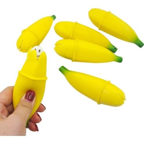 Funny Banana Squeeze Toy Decompression Anti Stress Pressure Reliever