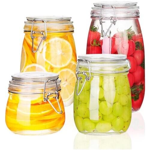 X280 Stainless Steel Buckle Sealed Glass Jar With Sealed Lid 100ML 200ML 500ML Glass Honey Jar Jam Jar Storage Jar Perfect Glass