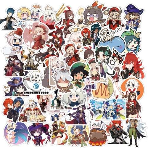 10/30/50PCS Genshin Impact Game Anime Stickers DIY Toy Waterproof Fridge Guitar Motorcycle Luggage Skateboard Sticker Decals