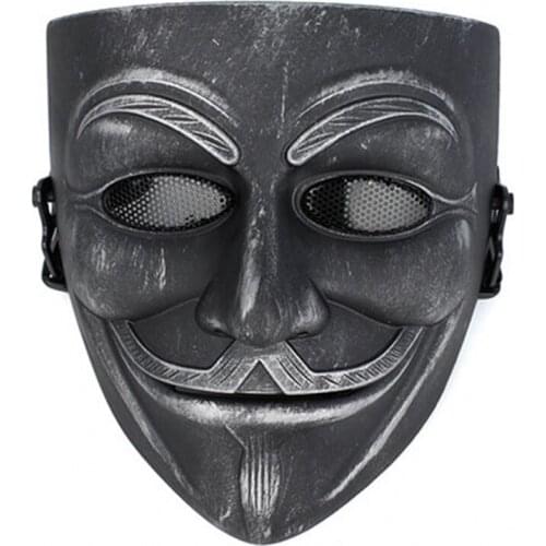 V For Vendetta Full Face Metal Mes CS Wargame Paintball Military Cosplay Party Protective Decorative Mask Tactical Airsoft Mask