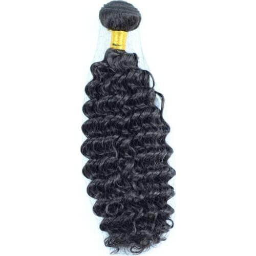 Adorable Synthetic Deep Wave Wig 10-26inch Heat Resistant Iron-able Woman Hair Natural Black Single 3pc Bundle American