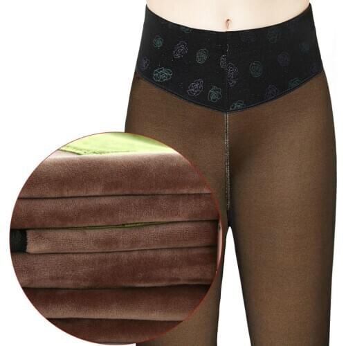 Winter three-layer extra thick leggings womens thick meat plus velvet warm pants high waist cotton trousers knee boots pants