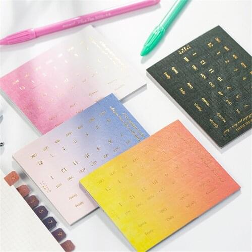 10 Bookmark Sticker Gradient Color Index Kawaii Learning Tool Daily Plan Label Note Marker with Number Classification Marker