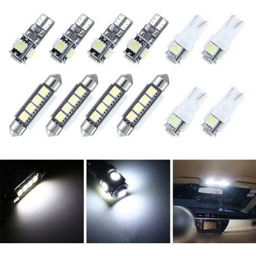 12pcs LED T10 W5W 41mm Festoon Car Interior Map Dome License Plate Replacement Interior Light Kit For Vauxhall Astra H 2004-2010