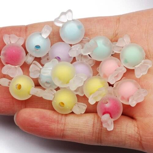 20/40/60pcs/lot Mix Colorful 17x9mm Matte Candy Acrylic Spacer Beads For DIY Charm Necklace Bracelet Jewelry Design Accessories