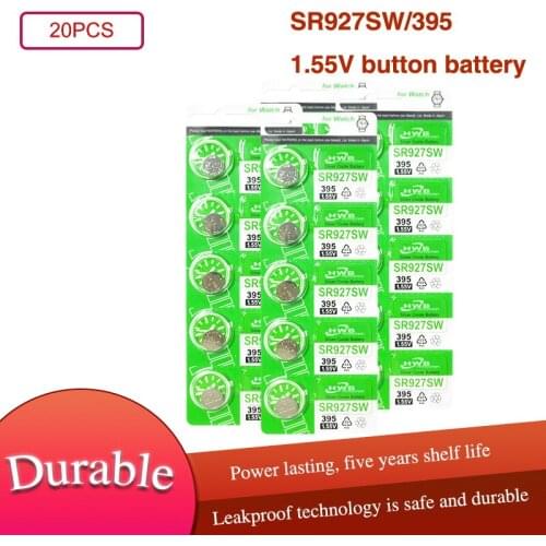 20pcs NEW FOR maxell 395 SR927SW 399 SR927W AG7 LR927 1.55V Watch Battery Silver Oxide Button Coin Cell MADE IN JAPAN