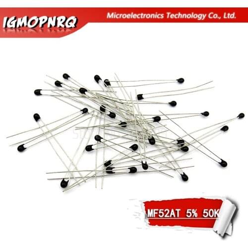 20pcs MF52AT 50K 3950 +/-5% NTC-50k/3950 ntc-mf52at 50K B value: 3950 thermistor temperature sensor MF52
