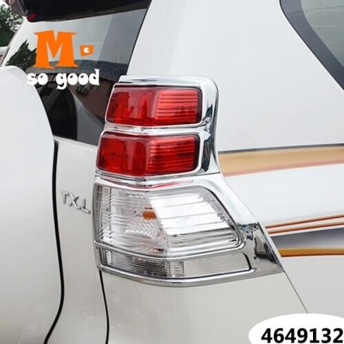 2010 2011 2012 2013 ABS Chrome Car- Styling Accessories - Rear Tail Light Lamps Tail Light Frame Cover Trim for Toyota Prado 150