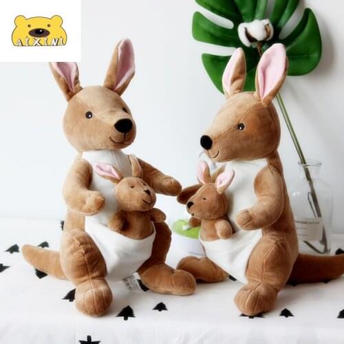 38cm Kangaroo Plush Cute Creative Kangaroo Toy Mother and Child Kangaroo Doll Plush Soft Animal Stuffed Doll for Baby Toys Gift