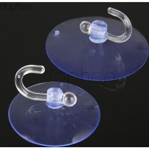 Dophee 5pcs 6/8cm Transparent Wall Hooks Hanger Bathroom Kitchen Suction Cup Suckers