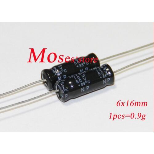 50v 10uf 100% Original New Audio Axial NP Bipolar capacitance Electrolytic Capacitor 6x16mm