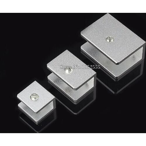 Brand New 20PCS/LOT Aluminum Alloy Glass Clamps Board Frame Fixed Holder Brackets Glass Shelf Support Clips