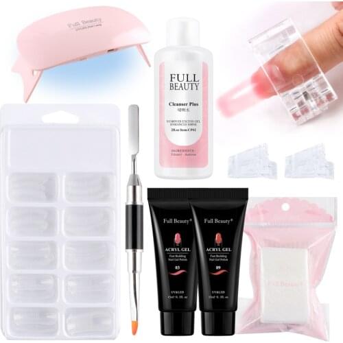 Acrygel for Nails Extension with UV Lamp Quick Building Finger Extension builder Gel Varnish Kit Permanent Manicure Set LA1809-3