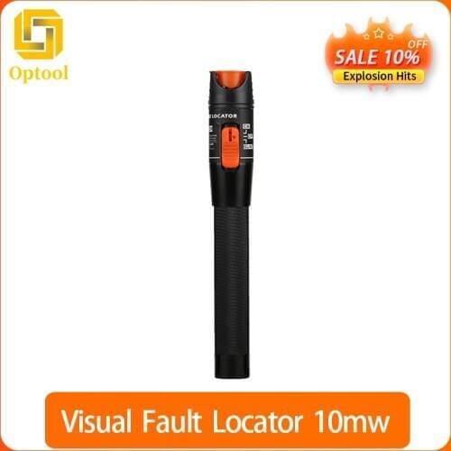 Free shipping 10mw 10km Visual Fault Locator 1mW Fiber Optic tester Pen type red Fusion Laser Fibra Optica Cable Tester ftth vfl