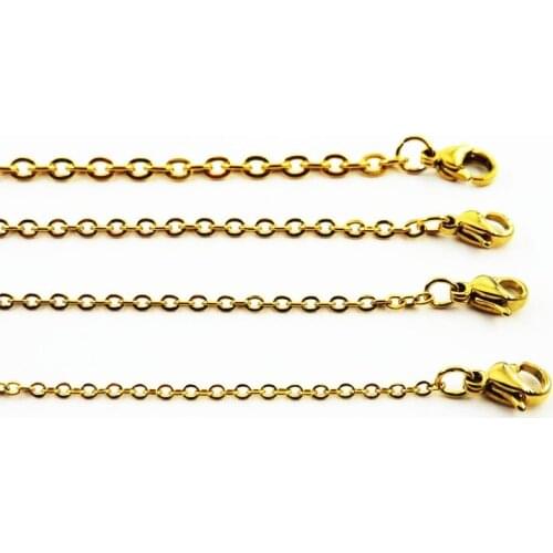 1.5/2.0/2.5/3.0mm Gold Color Cross O Link Chain Necklace Fashion Stainless Steel Jewelry