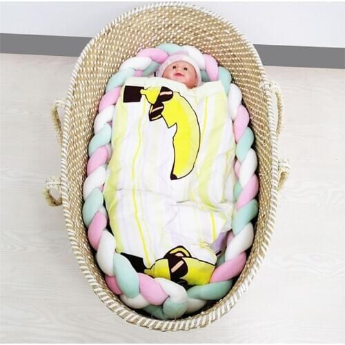 3M Length Infant long knot Bed Braid Knot Pillow Cushion Bumper for Infant Bebe Crib Protector