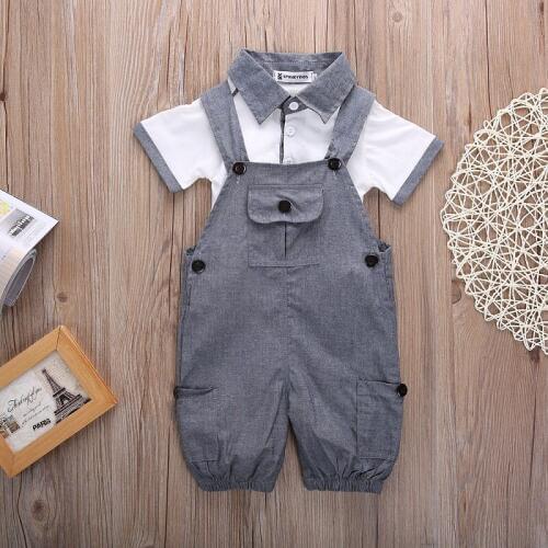 Baby Infant Kids Boys Clothes T-shirt Tops + Pants Jumpsuit 2PCS Outfits Set