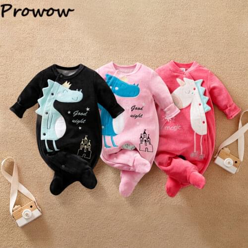 Prowow Cute Cartoon Babys Rompers Dinosaur Animals Printed Jumpsuit For Kids Baby Boy Clothes For Newborns Toddler Overalls
