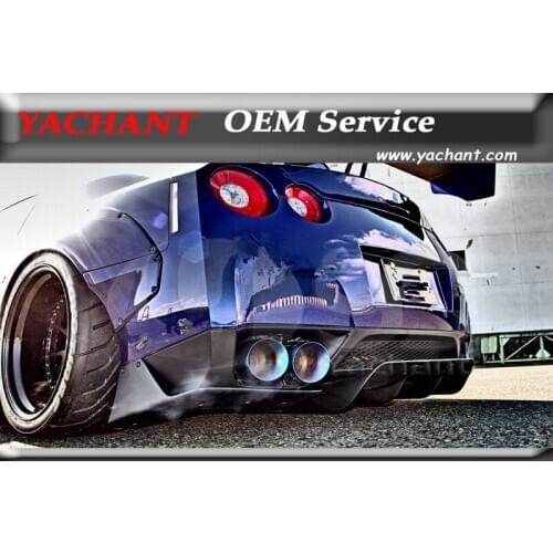 Carbon Fiber Rear Bumper Diffuser 3Pcs Fit For 2008-2015 R35 GTR CBA DBA LB LP LW Style Rear Diffuser with Rear Bumper Spats