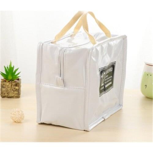 DL South Korea white collar lunch leather PU portable picnic insulation bag lunch factory Stationery office supplies for