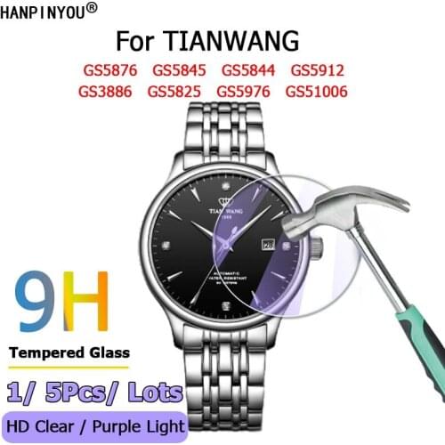 For TIANWANG GS5876 GS5845 GS5844 GS5912 GS3886 GS5825 GS51006 Mens Watch Clear Slim 2.5D Tempered Glass Film Screen Protector
