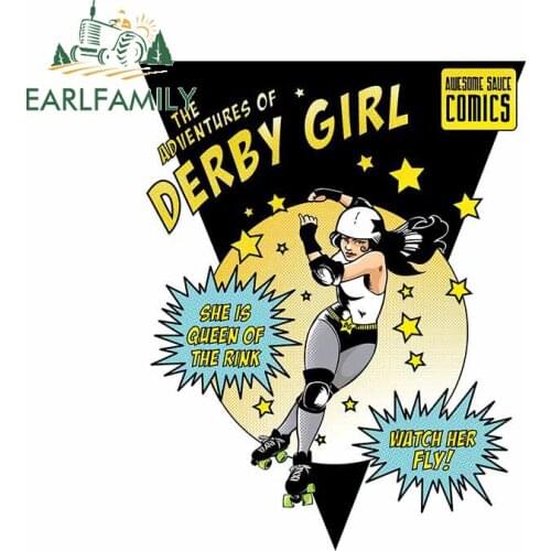 EARLFAMILY 13cm x 9.8cm for The Adventures of Derby Car Stickers Waterproof Motorcycle Fine Anime Laptop Decoration Window Decal