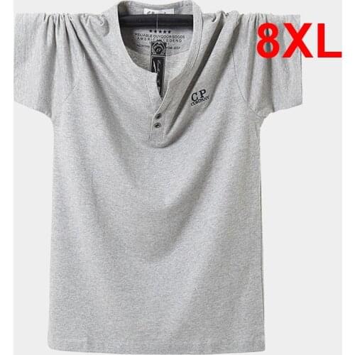 6XL 7XL 8XL Plus Size T-shirt Men 2021 Summer Short Sleeve Tshirt Cotton Casual Solid Color Tops Tees for Fat Male Big Size