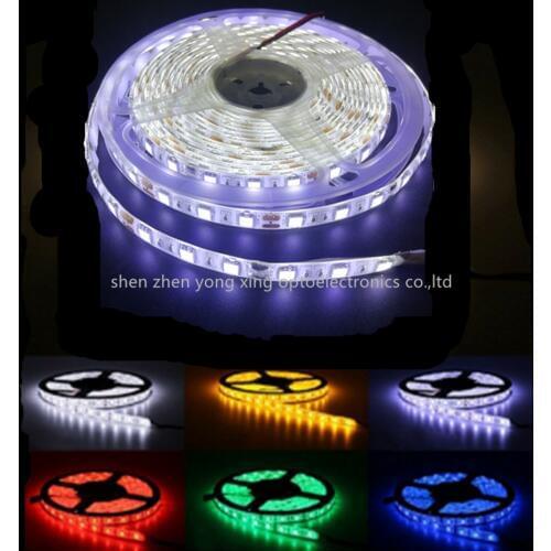 DC12V 1M 5M SMD 5050 RGB white Waterproof 300 LED Flexible 3M Tape Strip Light