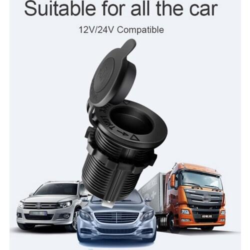 ATV RV Cigarette Lighter Socket with 24 inch Wires DIY Kit Car Motorcycle 12V Easily Installation Personal Car Elements