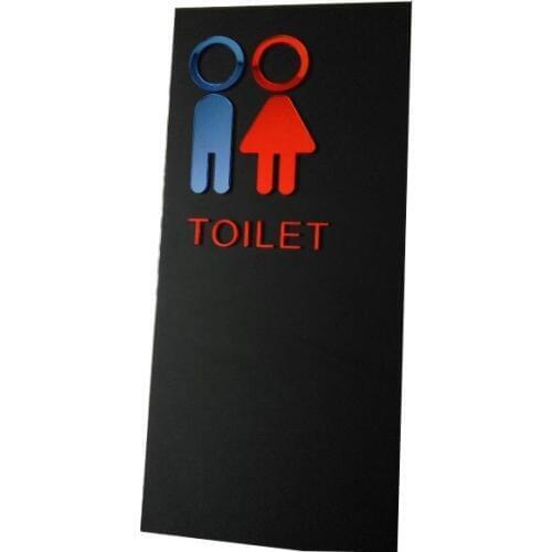 Door Sign Plate Indicator for Toilet Rest Room Washroom High Quality Acrylic Creative Design Women Man 3D 10X24CM Customized