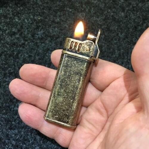 One key ignition kerosene lighter old pure copper retro lighter