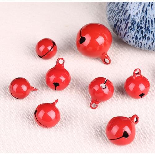 8mm 10mm 12mm 16mm 20mm Jingle Bells Copper Pendants For Christmas Tree Ornaments Decoration For Home DIY Crafts Accessories