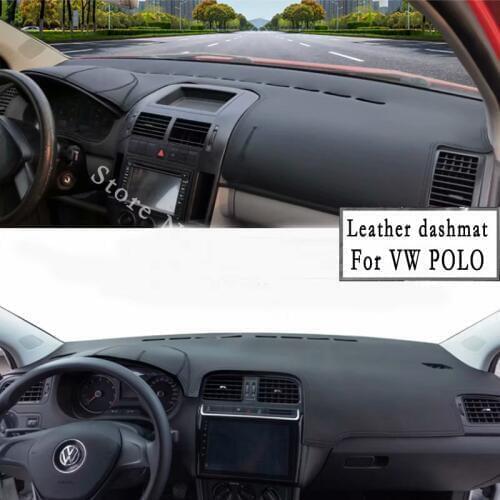 For VW Volkswagen Polo MK4 MK5 2002-2017 2009 2010 2011 Leather Dashmat Dashboard Cover Car Pad Dash Mat SunShade Carpet Custom
