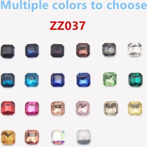 Square 12mm glass crystal beads DIY dress accessories Clothing decoration ZZ037