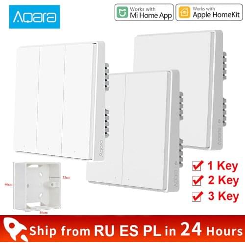 Xiaomi Aqara D1 Wall Switch ZigBee Smart Light Wall Switch No Neutral Fire Wire light Smart Remote Control for Homekit Switches
