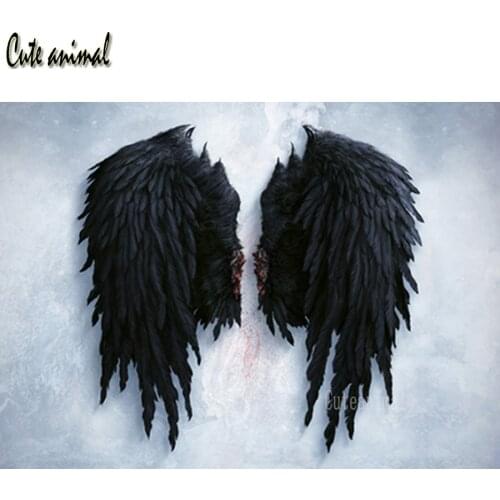 New Diamond embroidery Black angel wings full drill square round Diamond painting stitch cross kit Diamond mosaic home decor