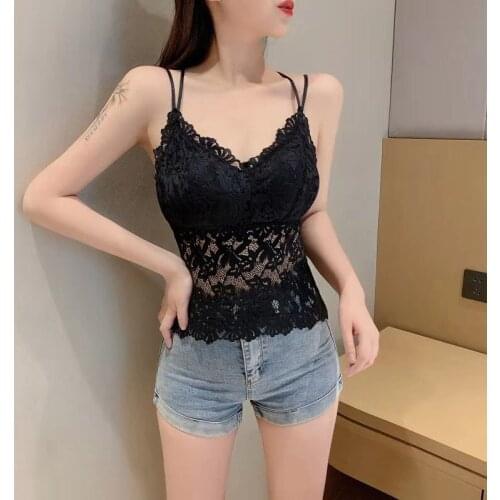 2021 New Women Sexy Lace Bra Tube Top Colorblock Daisy Wrapped Chest Underwear Female Anti-Glare Camisole Bralette